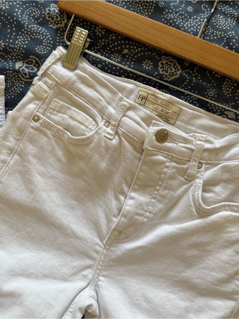 Free People High Waisted White Skinny Jeans